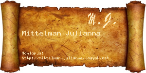Mittelman Julianna névjegykártya